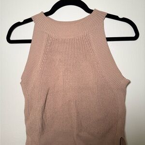 Aritzia Wilfred Crevier Knit Tank Top Sweater Halter in Light purple/taupe